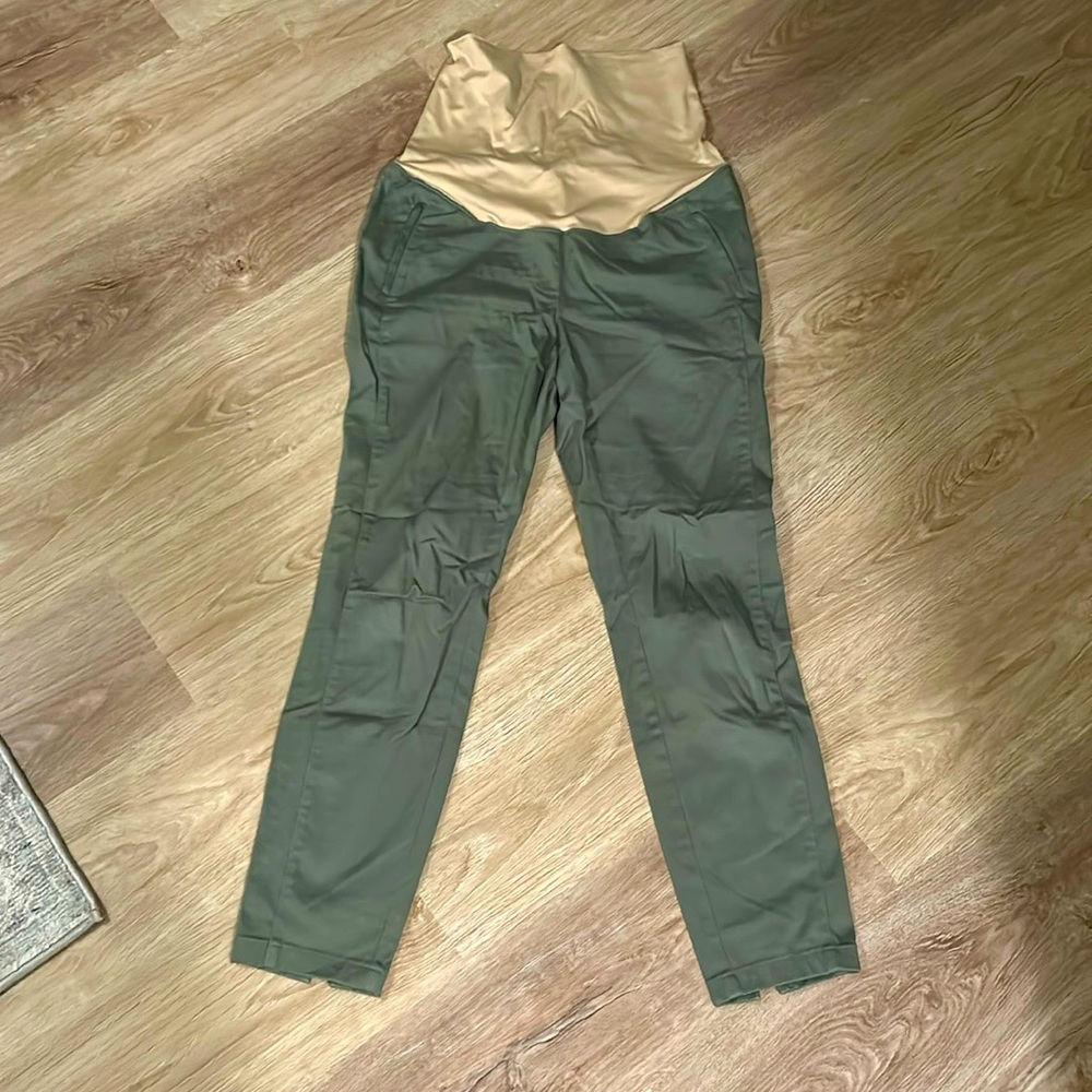 Olive Crop Maternity Dress Pant